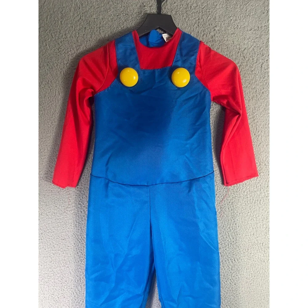 Super Mario Costume Kids Small 4-6 Nintendo Jumpsuit Only Red Blue